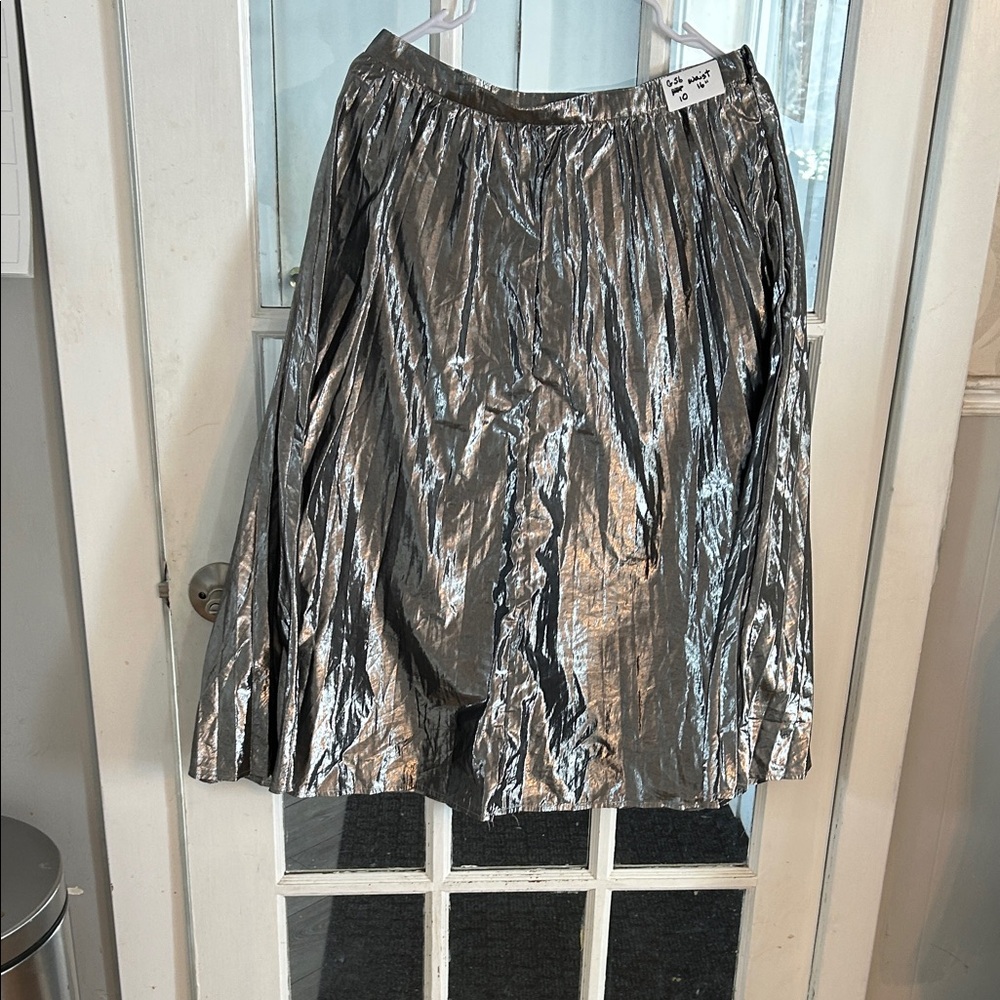 G56.   GAP Shimmering Silver A-Line Skirt